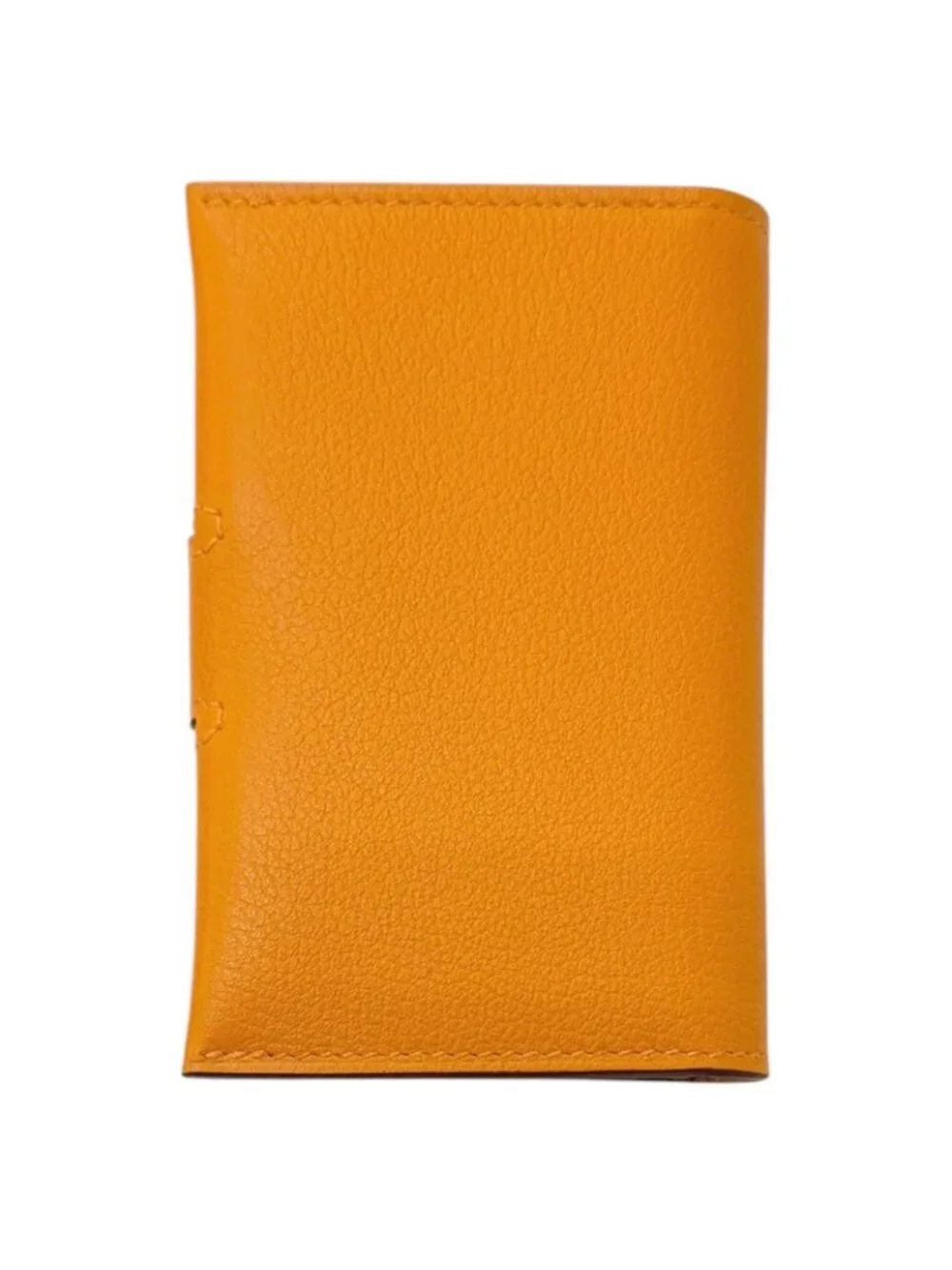 Hermes Ever Color Clou de Selle Leather Card Case Apricot Gold